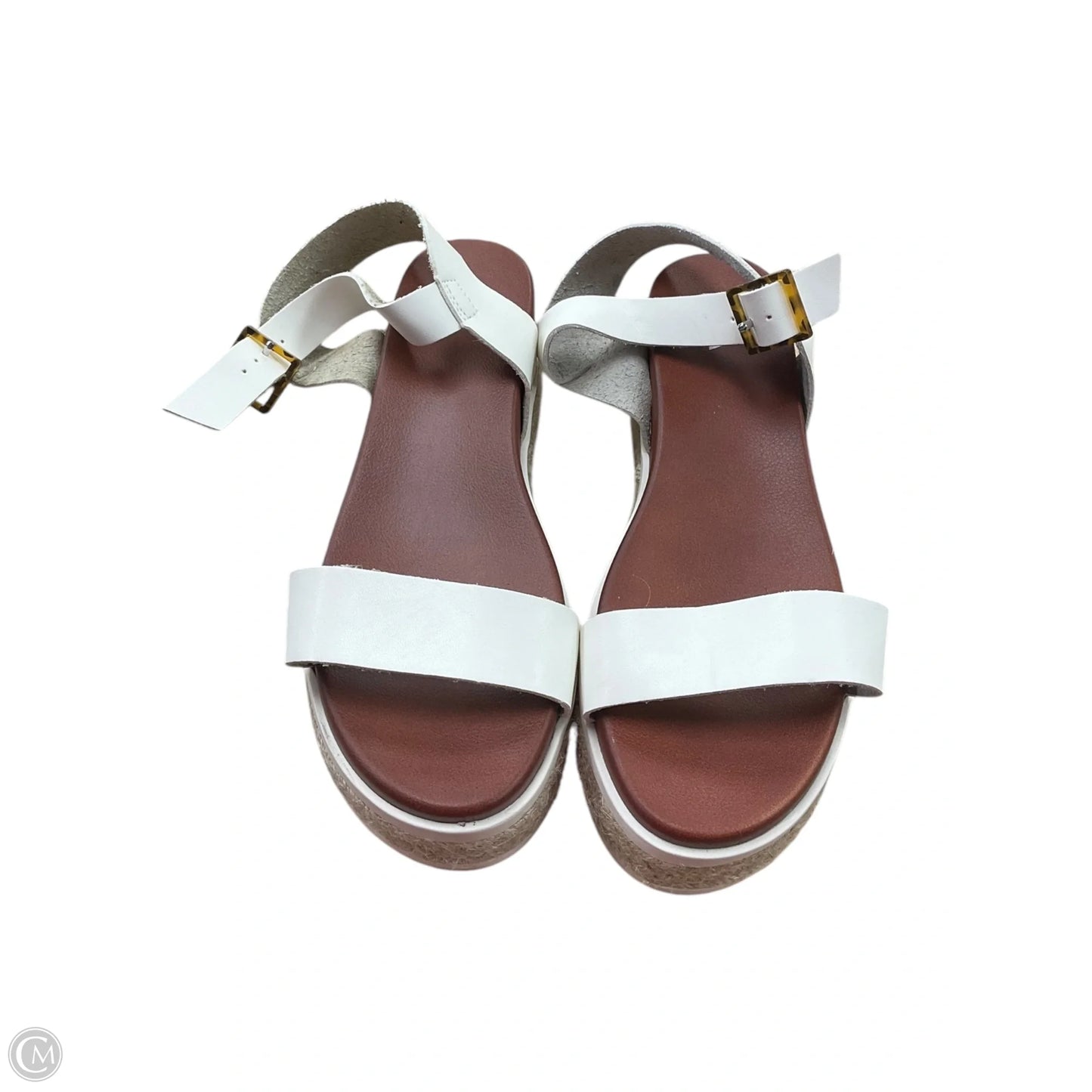 Sandals Heels Platform By Mia In Brown & White, Size: 8.5