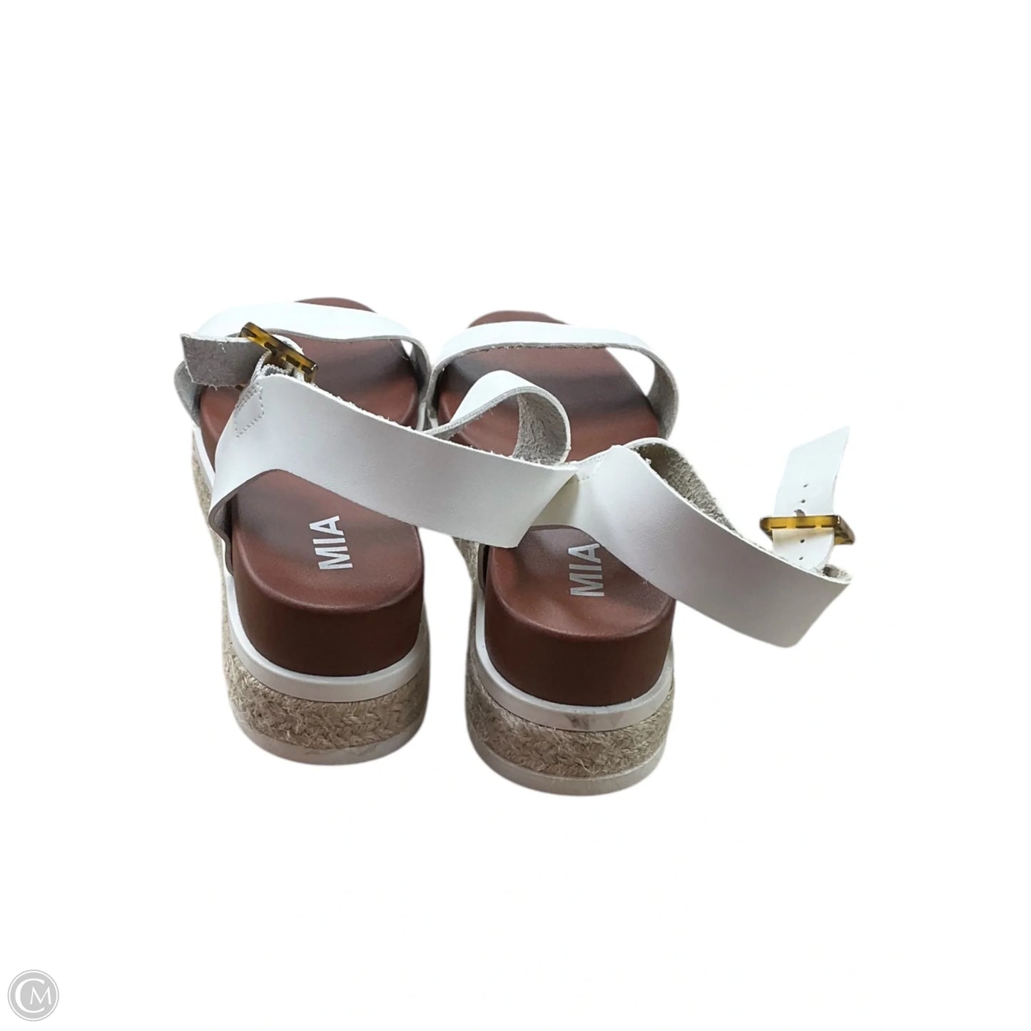 Sandals Heels Platform By Mia In Brown & White, Size: 8.5