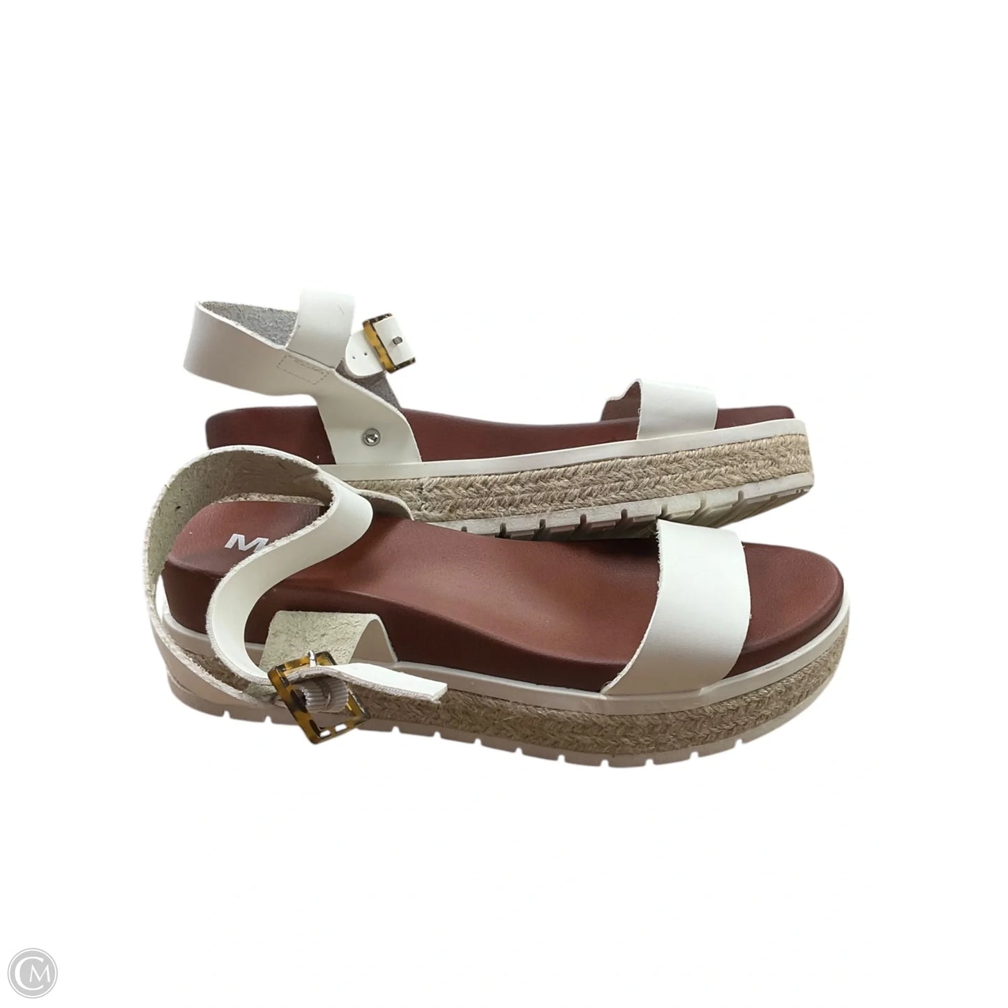 Sandals Heels Platform By Mia In Brown & White, Size: 8.5