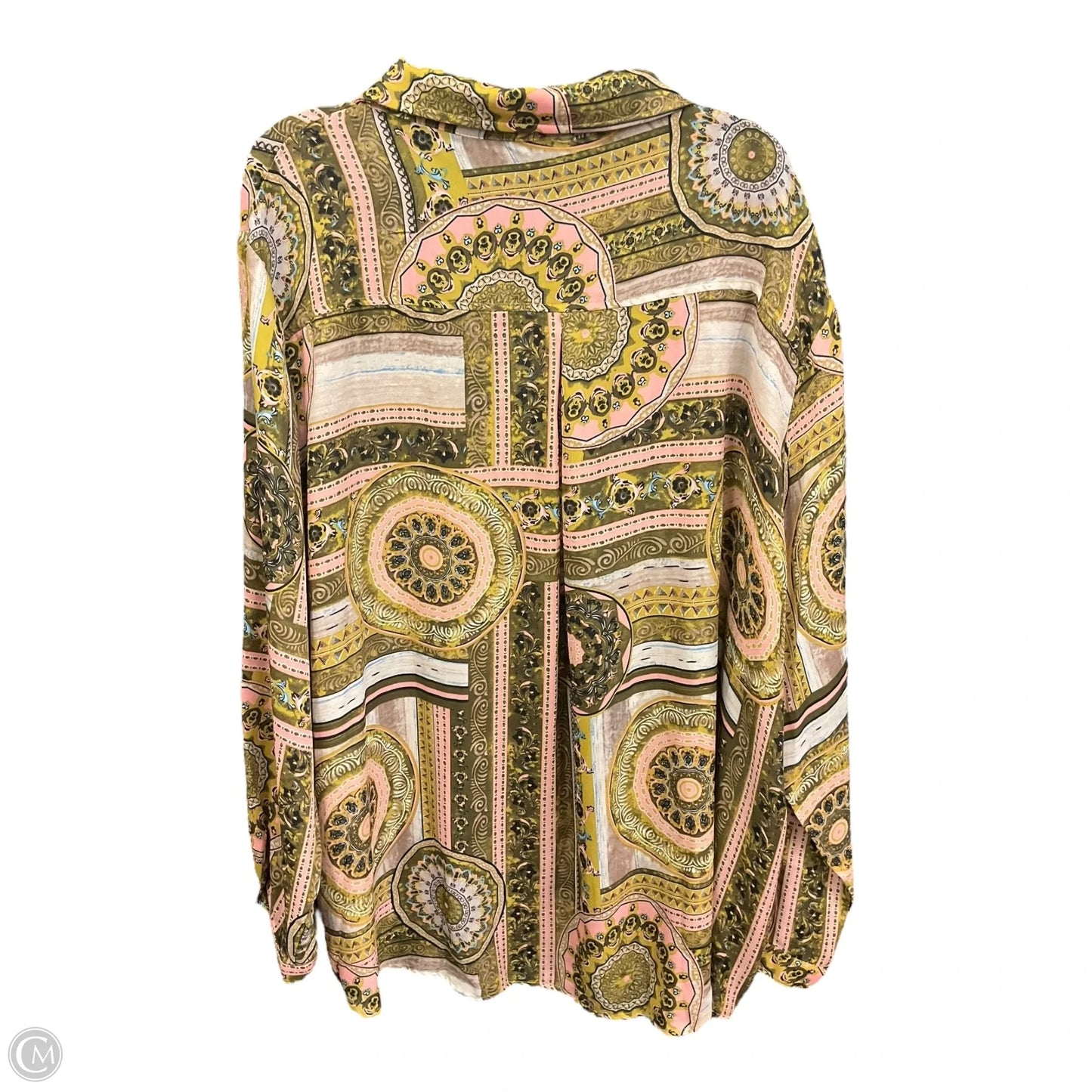 Blouse Long Sleeve By Pretty Little Thing In Multi-colored, Size: 1x