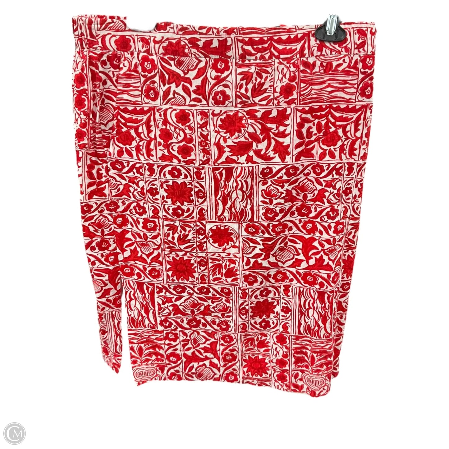 Skirt Midi By Ann Taylor In Red & White, Size: 12