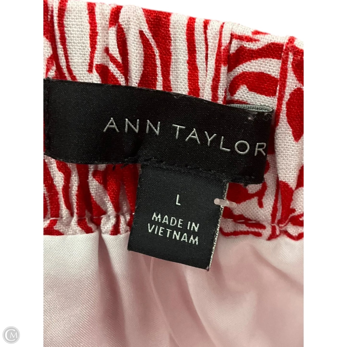 Skirt Midi By Ann Taylor In Red & White, Size: 12