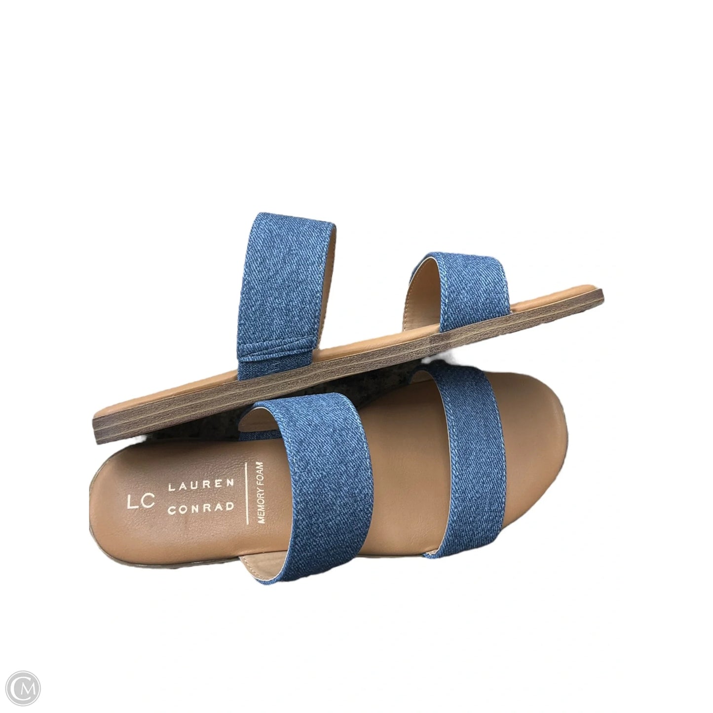 Sandals Flats By Lc Lauren Conrad In Blue & Tan, Size: 6.5