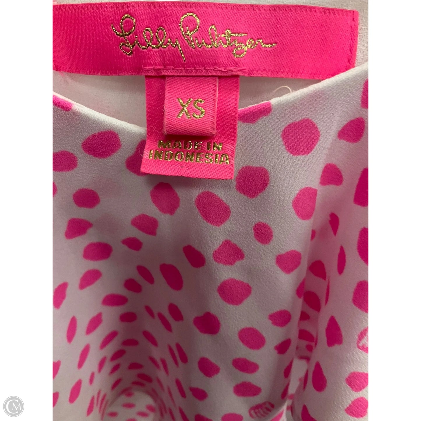 Top Sleeveless Designer By Lilly Pulitzer In Pink & White, Size: Xs