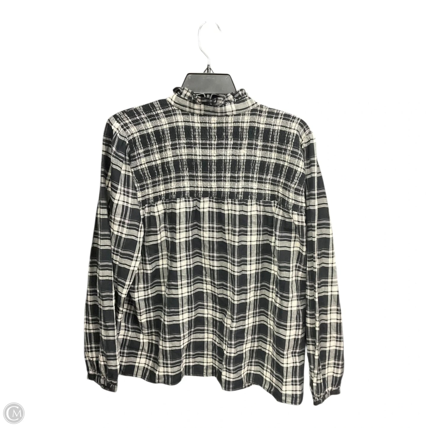 Top Long Sleeve By J. Crew In Plaid Pattern, Size: Xl