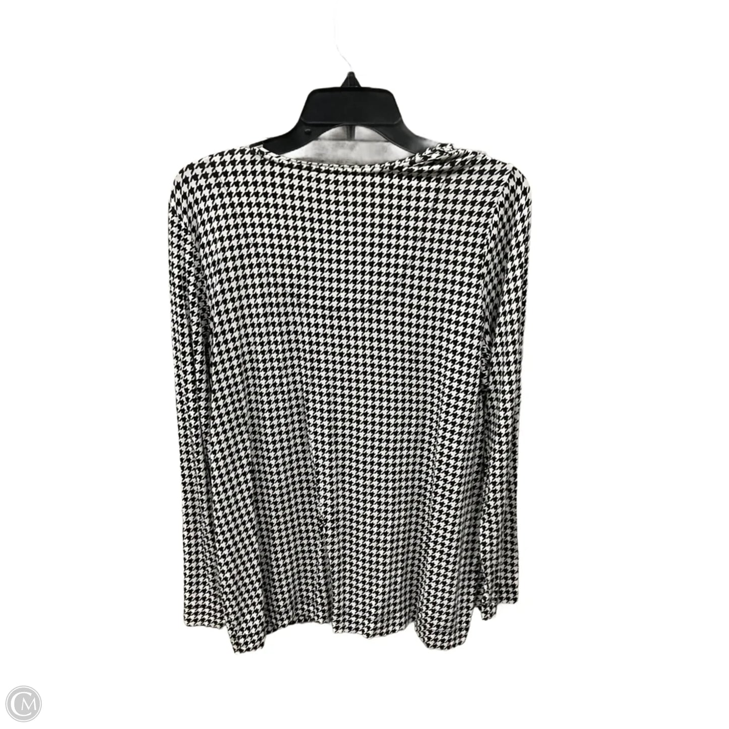 Top Long Sleeve By Chicos In Black & White, Size: L