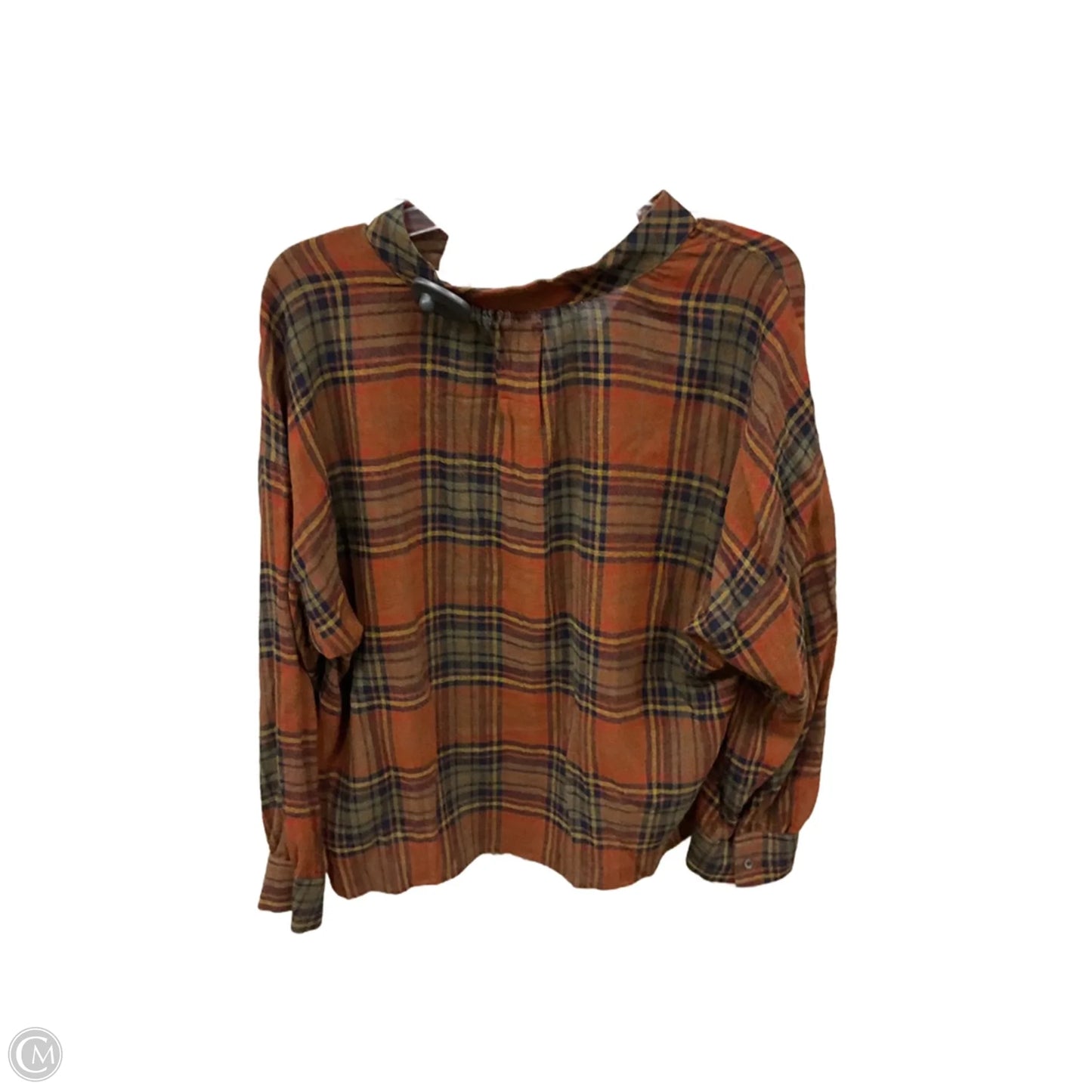 Top Long Sleeve By Madewell In Plaid Pattern, Size: L