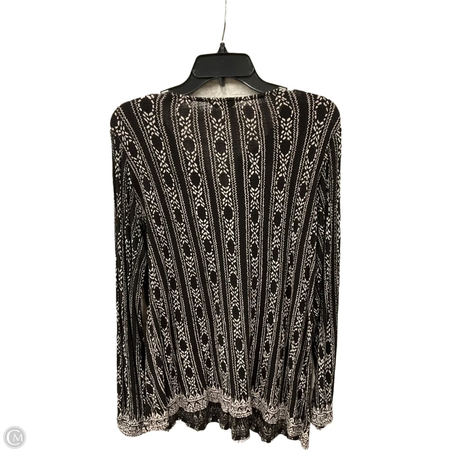Top Long Sleeve By Lucky Brand In Black & White, Size: 1x