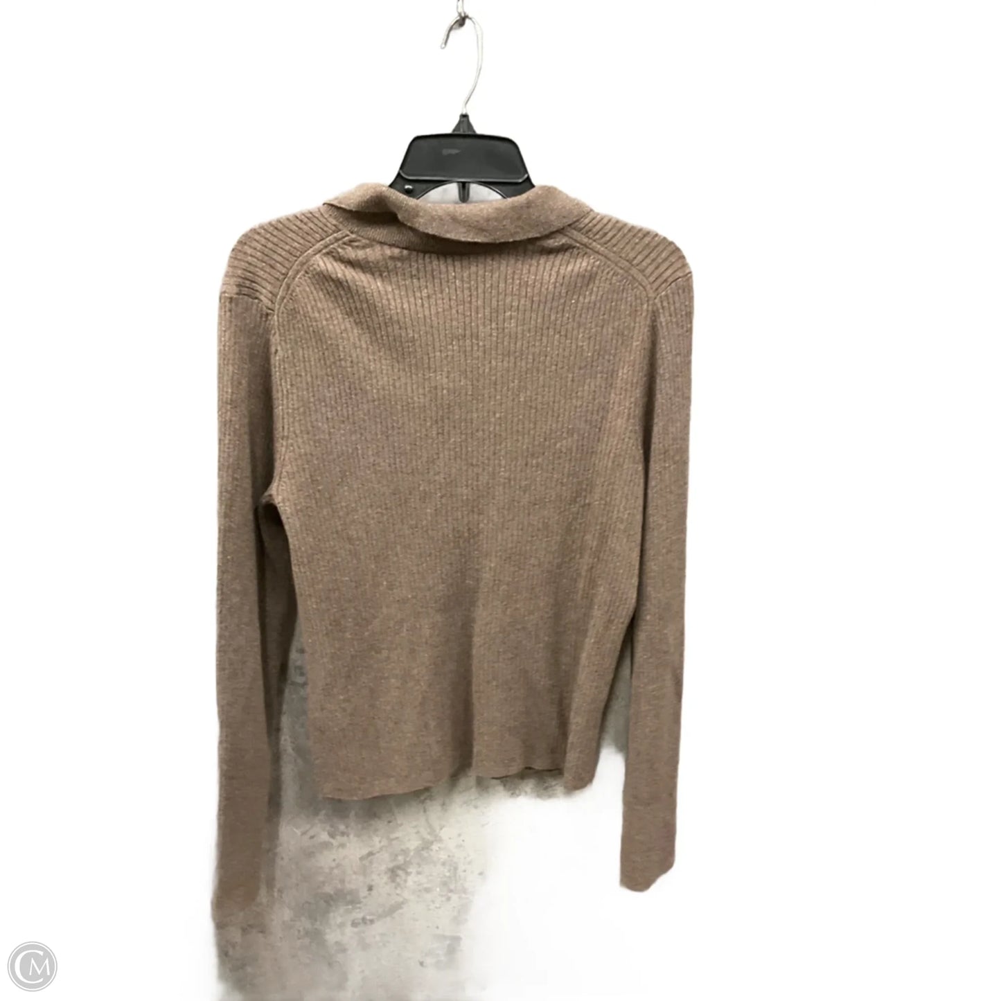 Top Long Sleeve Basic By Gap In Brown, Size: L