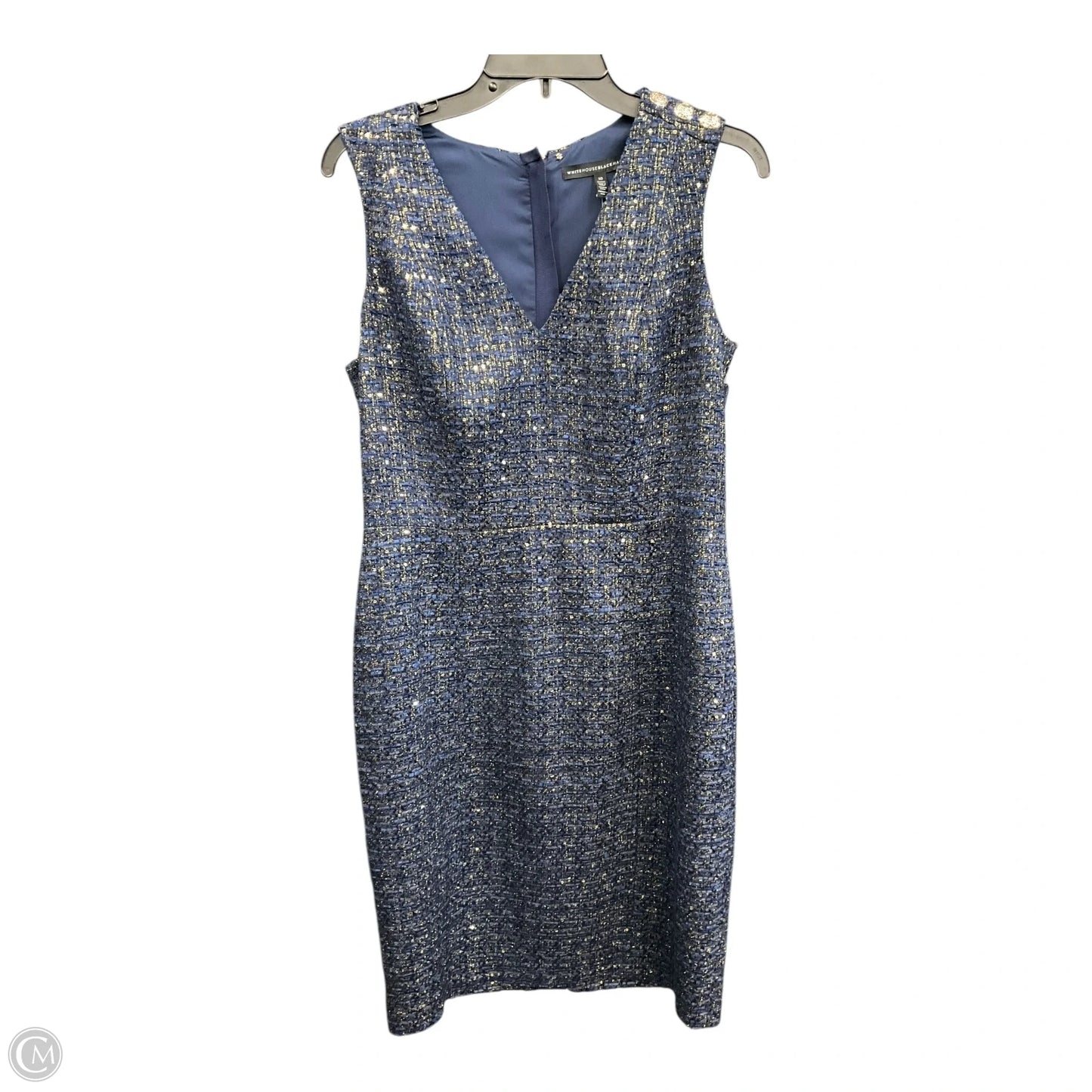 Dress Casual Midi By White House Black Market In Navy, Size: M