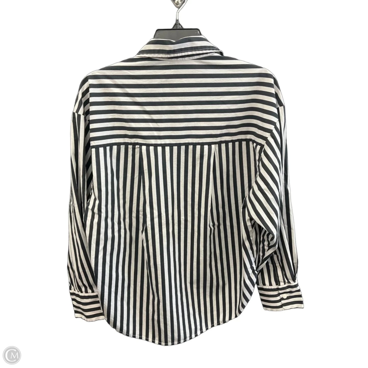 Blouse Long Sleeve By Express In Striped Pattern, Size: S