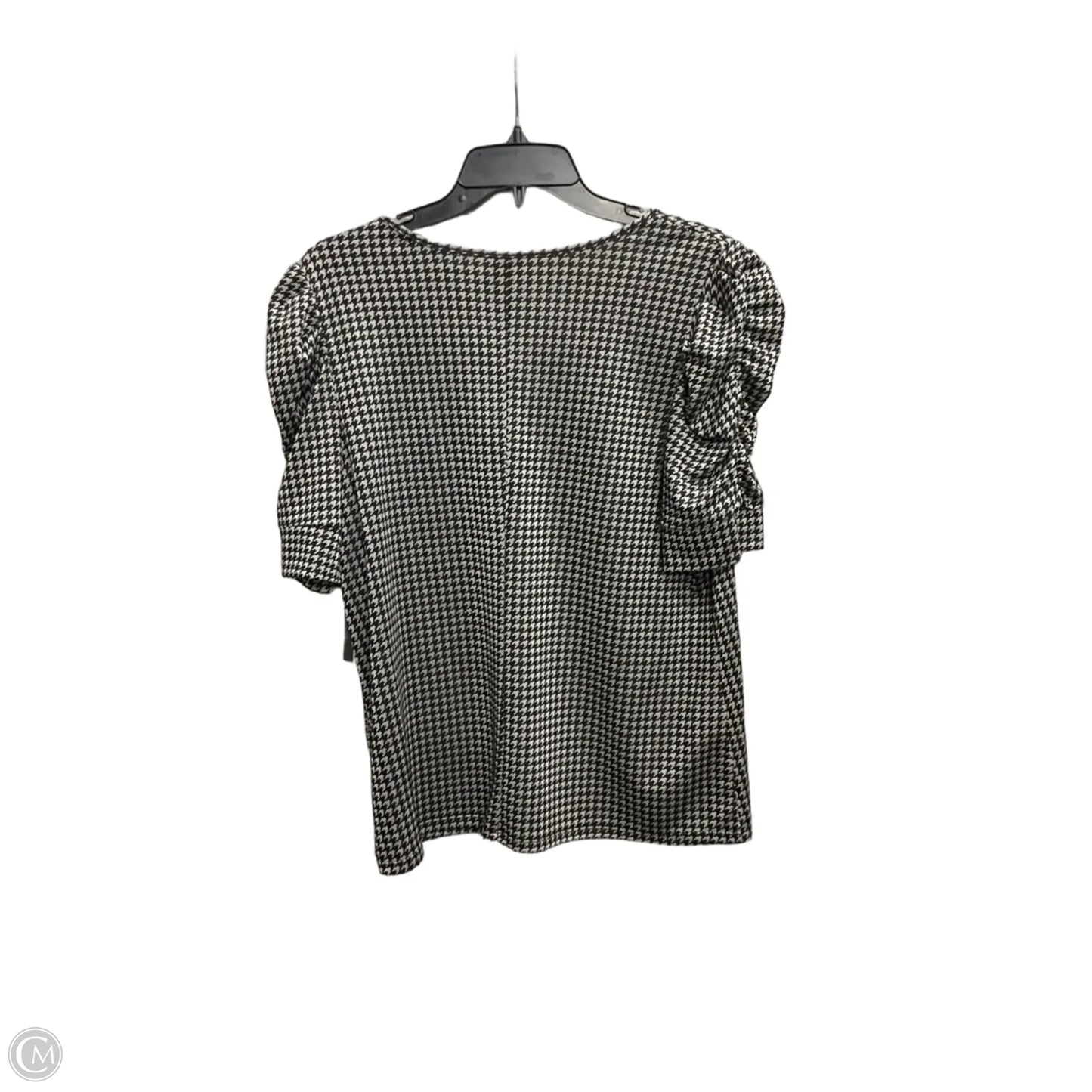 Top Short Sleeve By Worthington In Black & Grey, Size: L