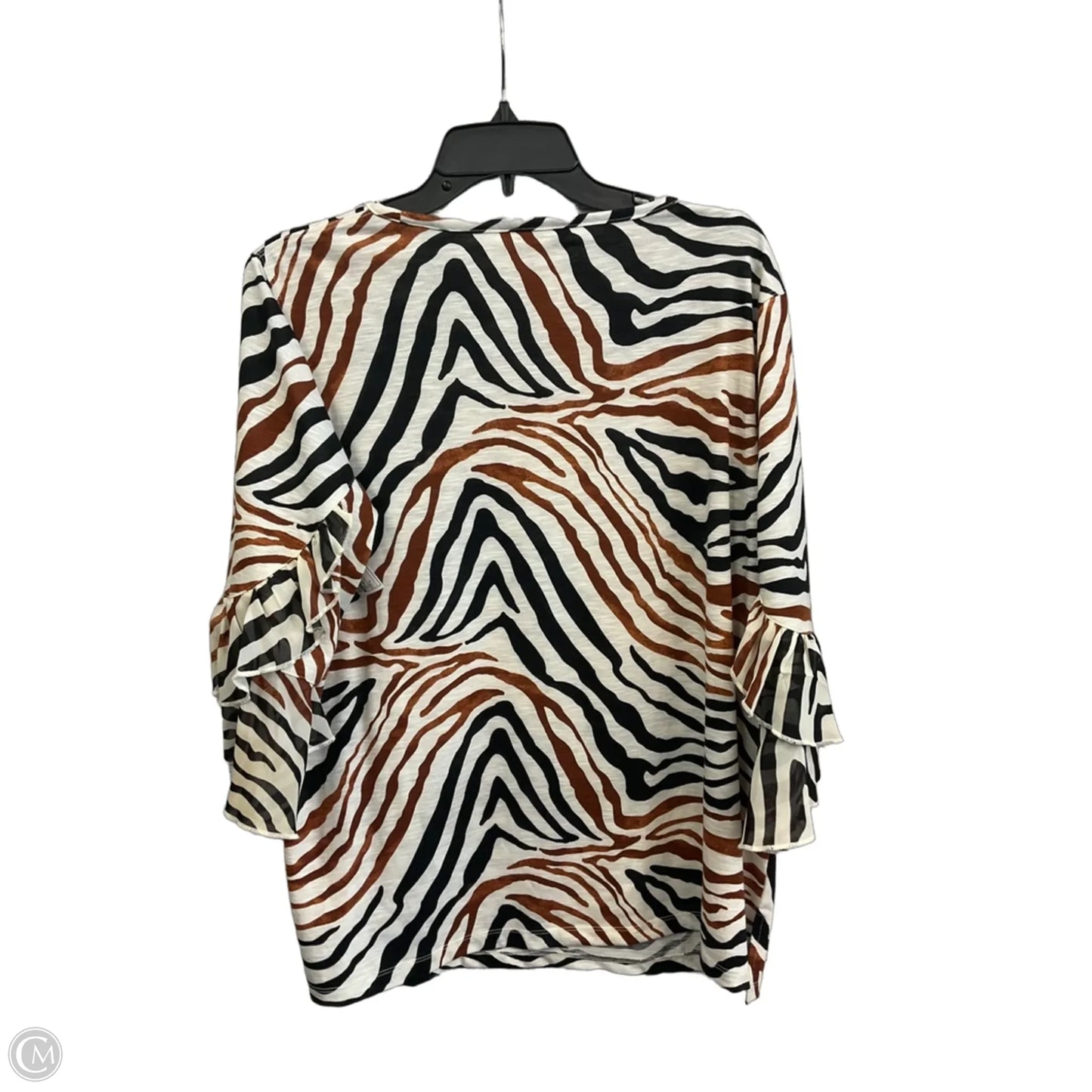 Top 3/4 Sleeve By Multiples In Animal Print, Size: L