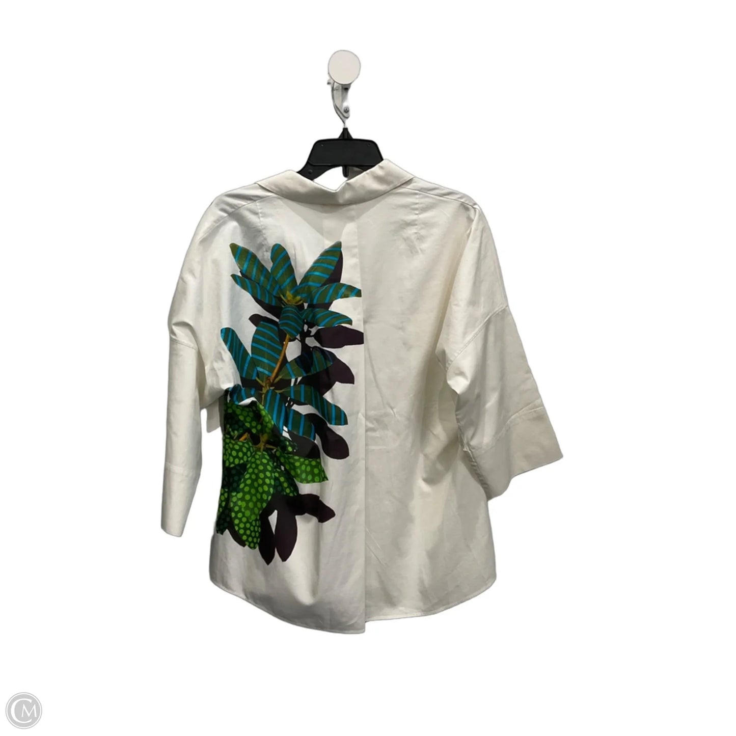 Top 3/4 Sleeve By Akris In White, Size: M