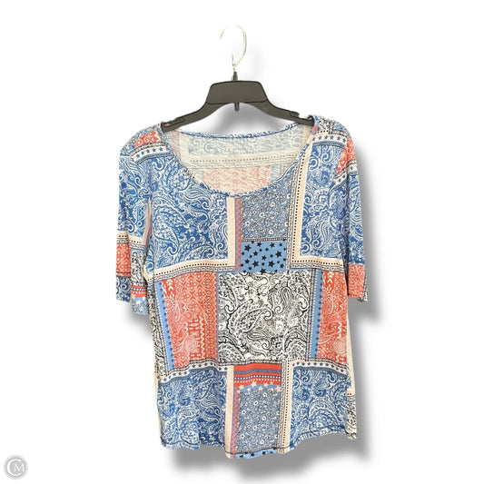 Top Short Sleeve By Cato In Print, Size: M