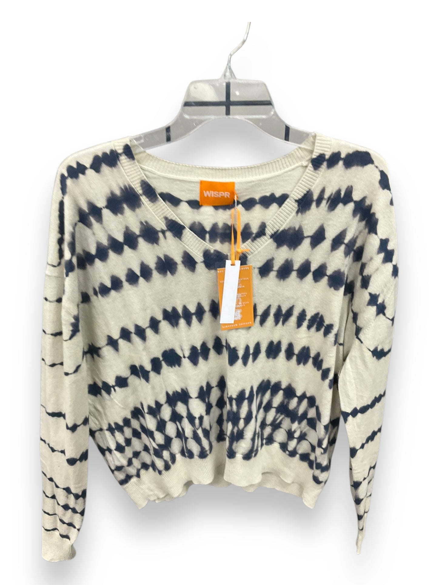 Top Long Sleeve By Cma In Blue & Cream, Size: M