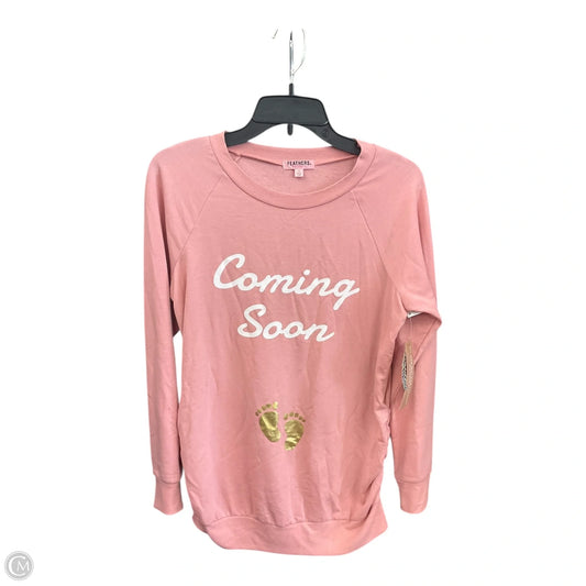 Maternity Top Long Sleeve By Clothes Mentor, Size: S