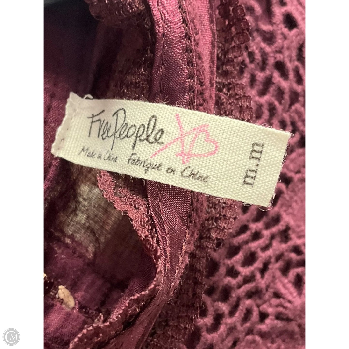 Top Long Sleeve By Free People In Maroon, Size: M