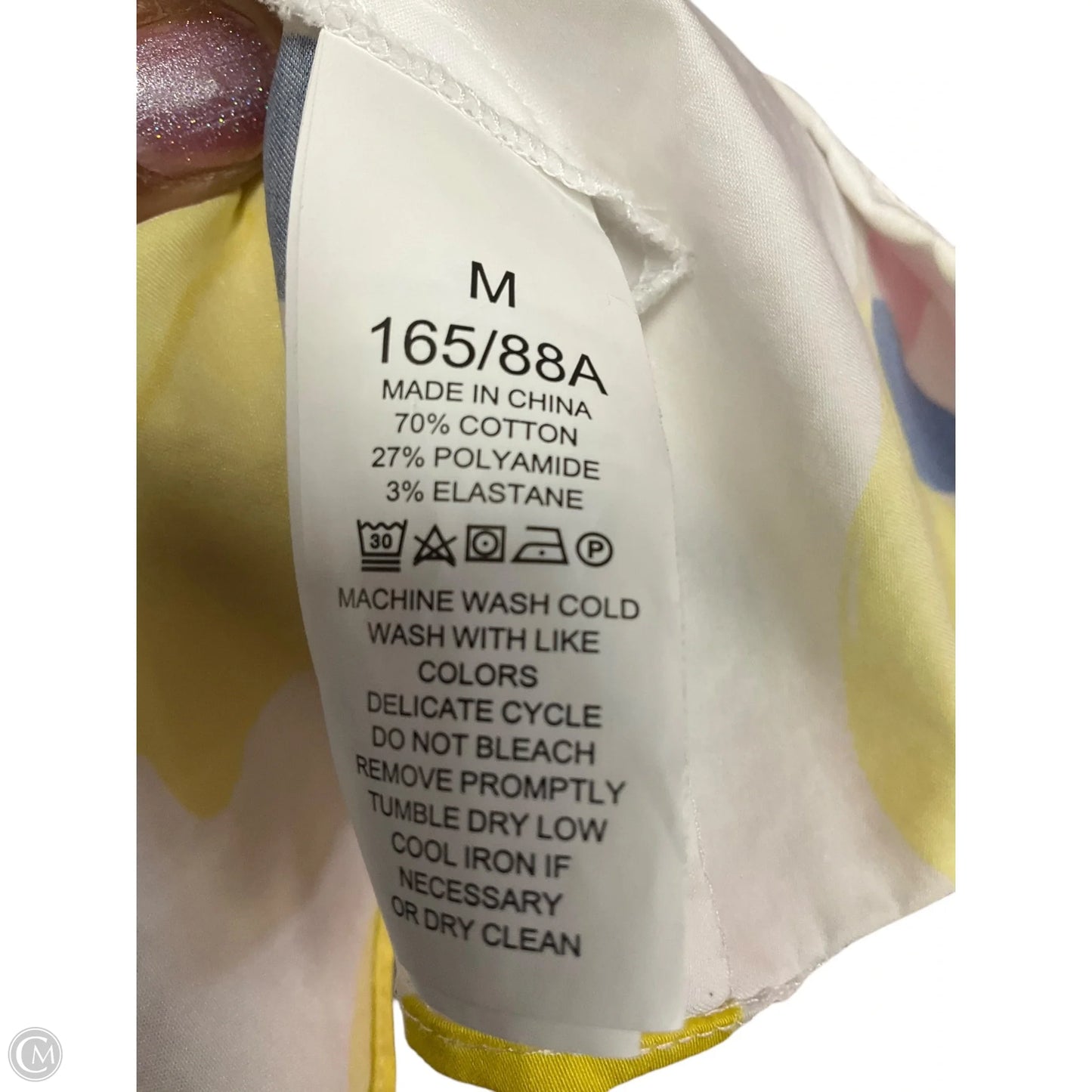 Top Sleeveless Designer By Kate Spade In White & Yellow, Size: M