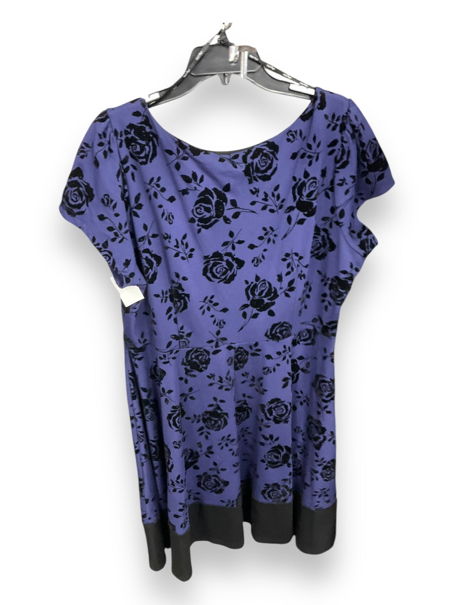 Dress Casual Midi By City Chic In Black & Purple, Size: L
