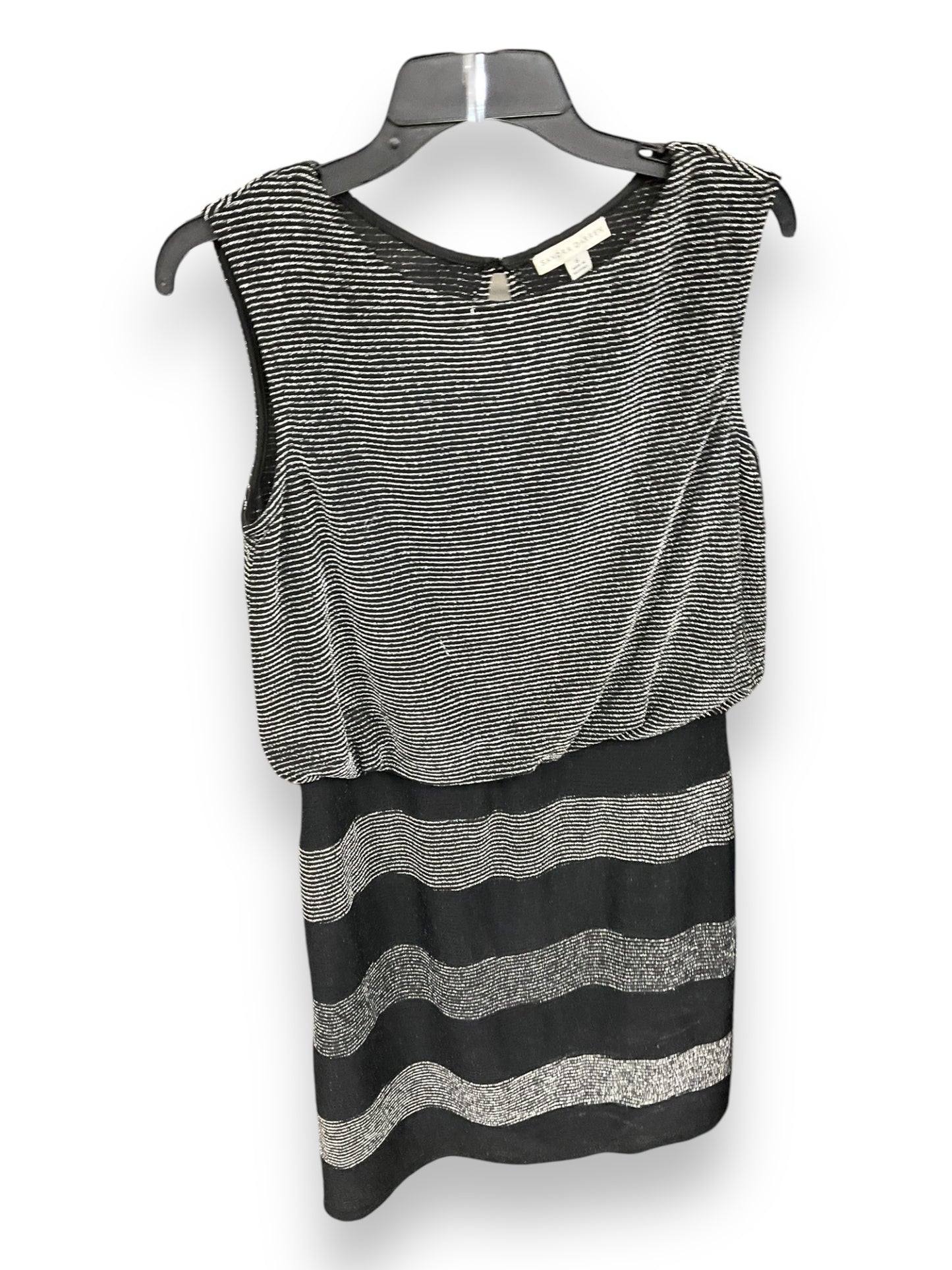 Dress Party Midi By Sandra Darren In Black & Silver, Size: 6