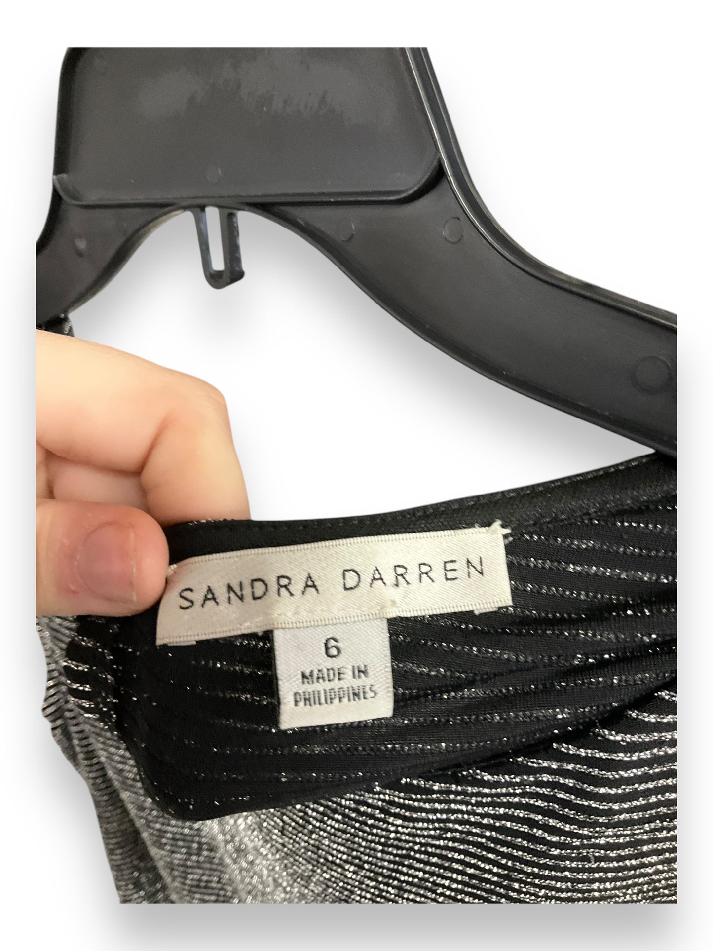 Dress Party Midi By Sandra Darren In Black & Silver, Size: 6