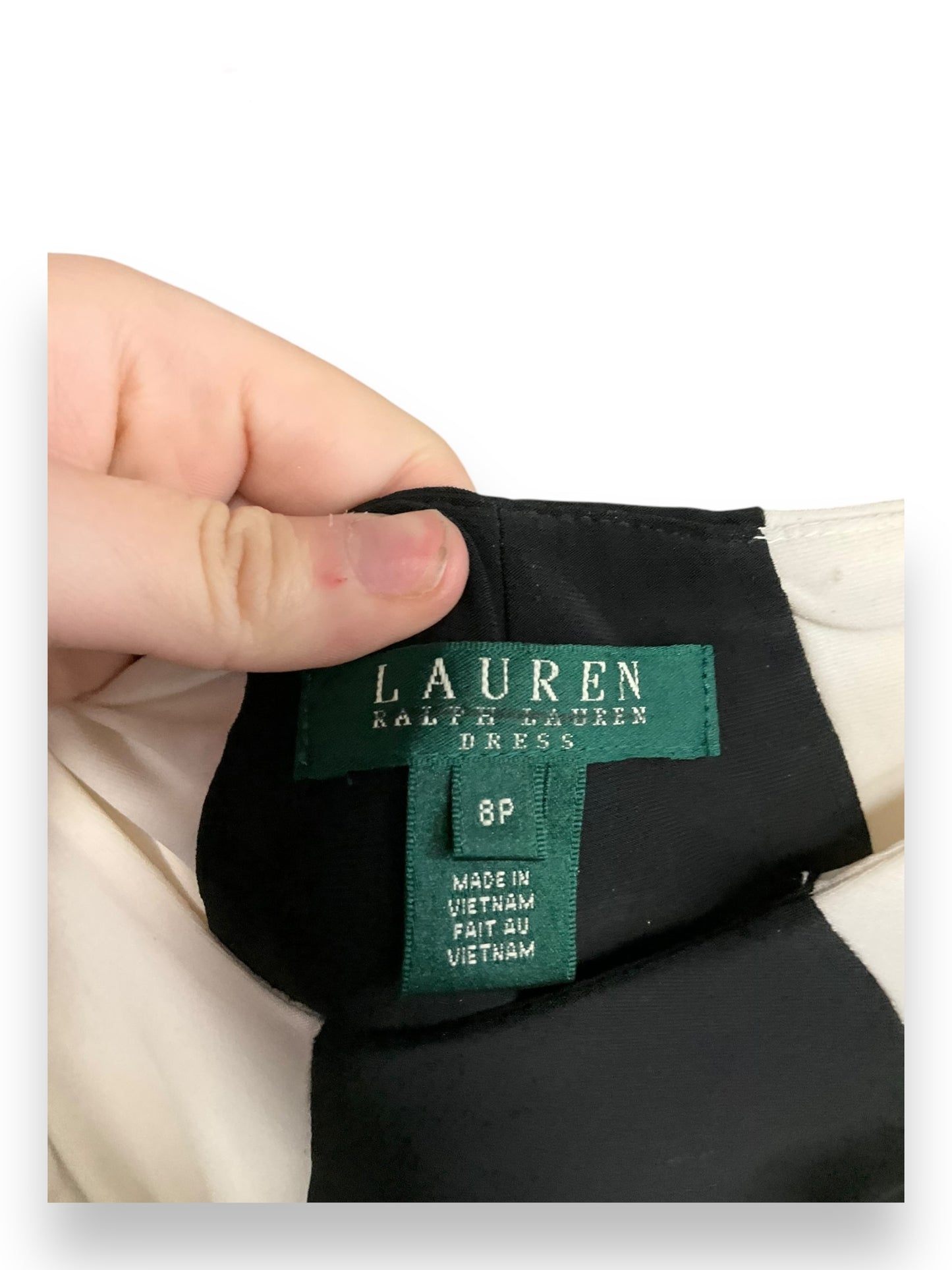 Dress Party Midi By Lauren By Ralph Lauren In Black & White, Size: 8