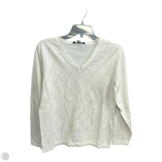 Top Long Sleeve By Tommy Hilfiger In Cream, Size: L