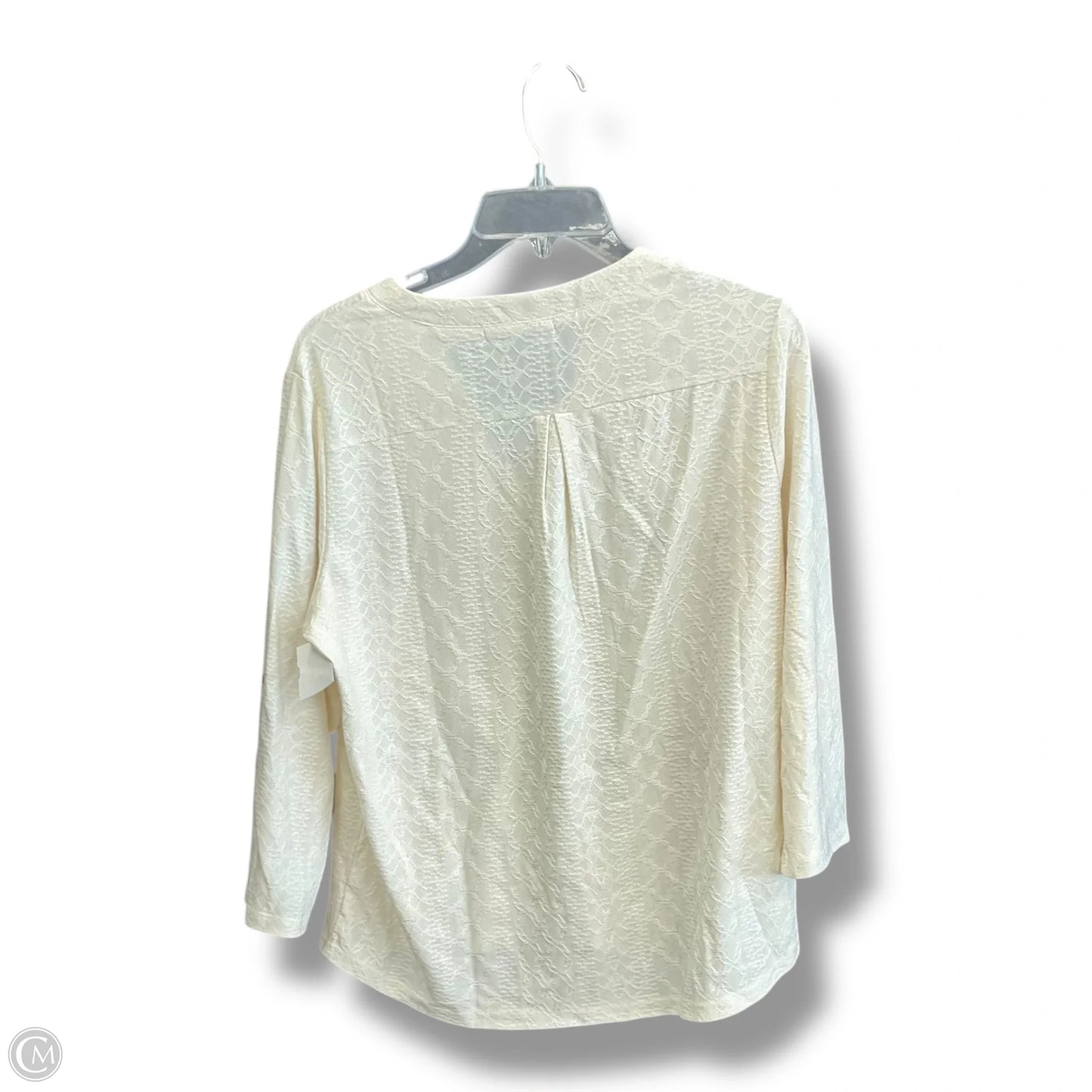 Top Long Sleeve By Clothes Mentor In Cream, Size: L