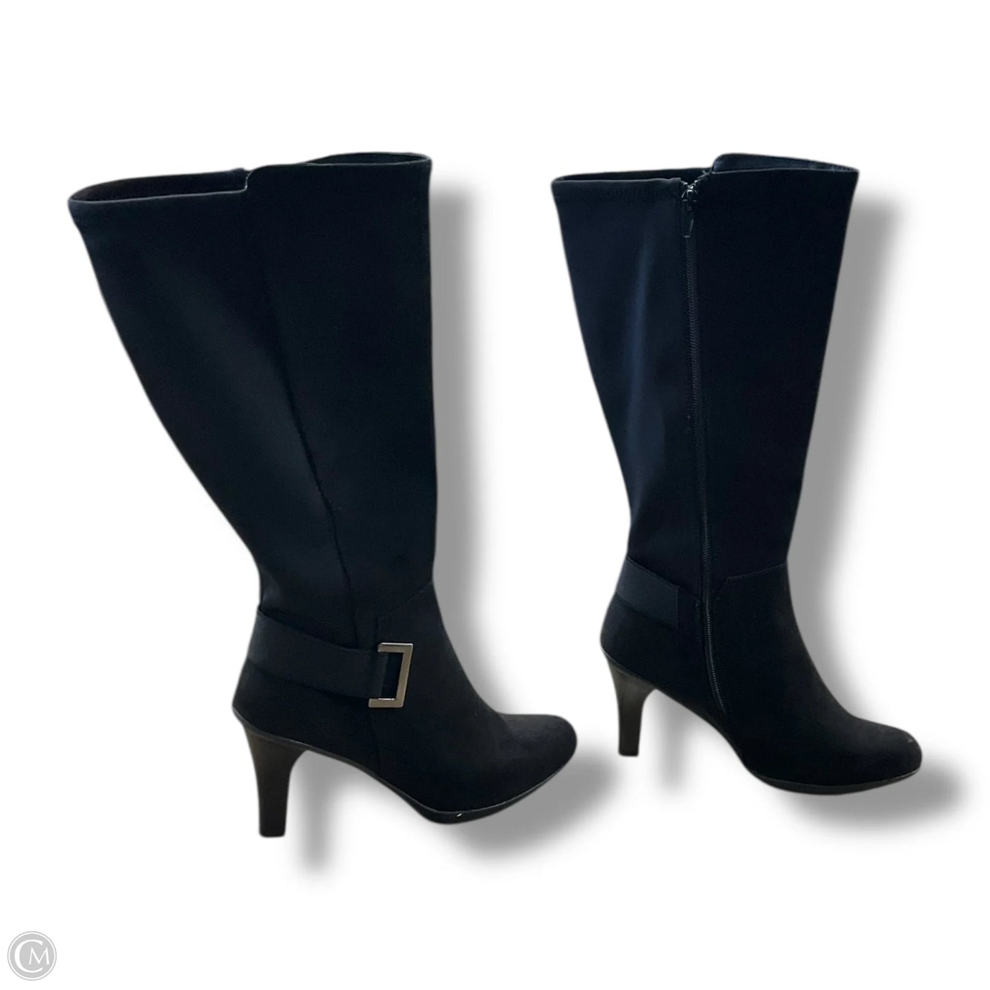 Boots Mid-calf Heels By Kelly And Katie In Black, Size: 7.5