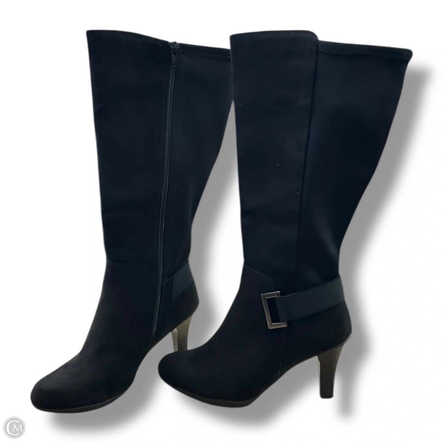 Boots Mid-calf Heels By Kelly And Katie In Black, Size: 7.5