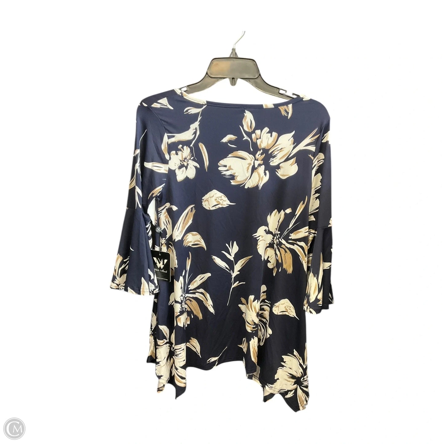 Top Long Sleeve By Clothes Mentor In Blue & White, Size: M