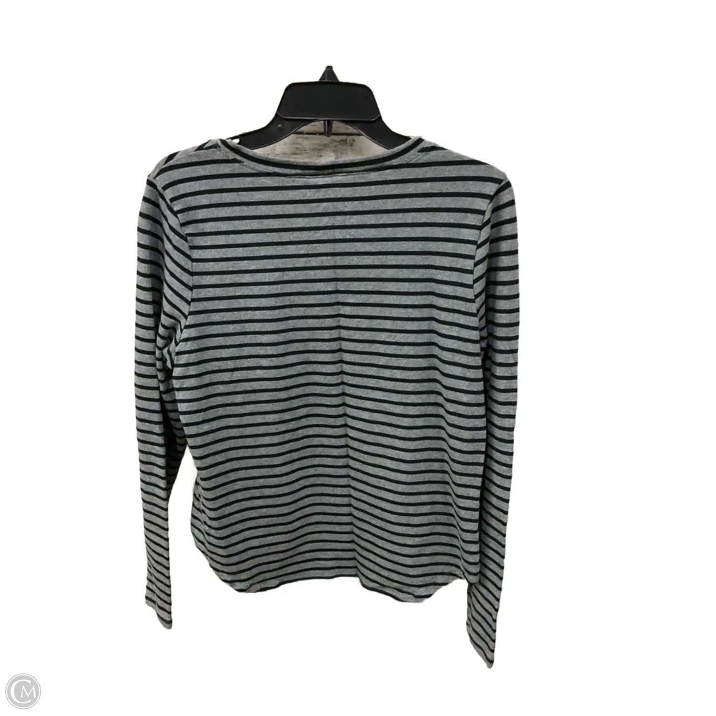 Top Long Sleeve By Cabi In Black & Grey, Size: L