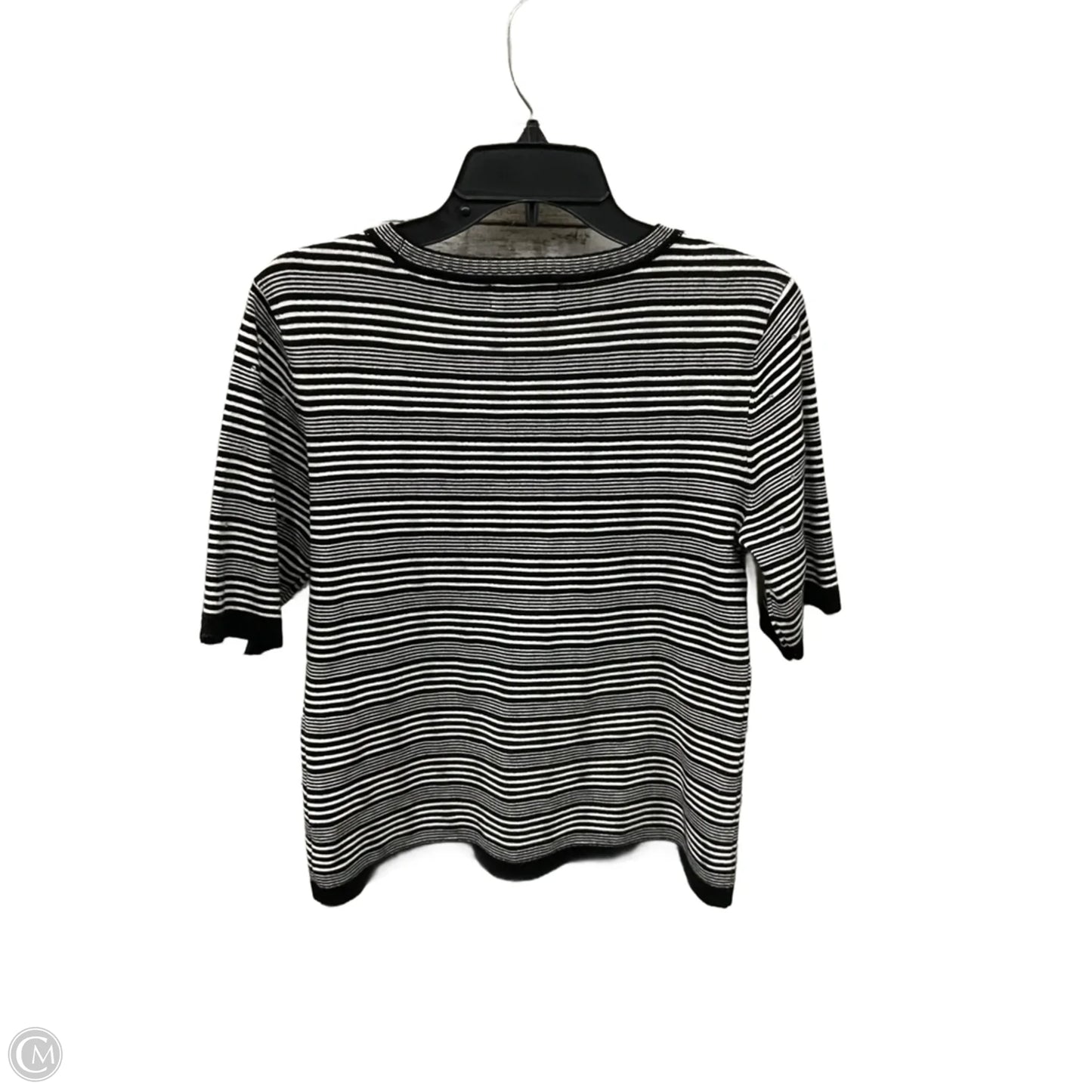 Top Short Sleeve Designer By Karl Lagerfeld In Black & White, Size: M