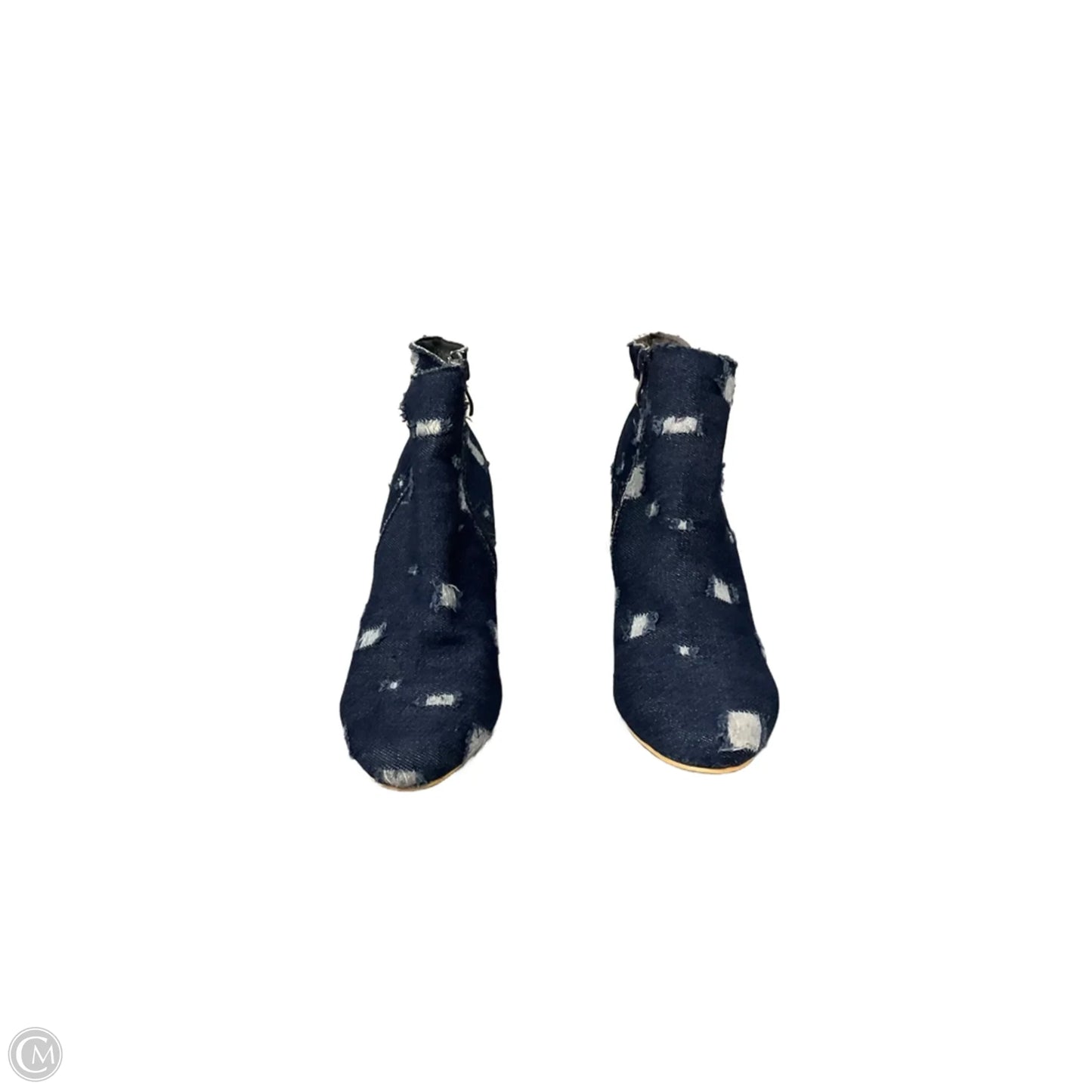 Boots Ankle Heels By Clothes Mentor In Blue Denim, Size: 8.5
