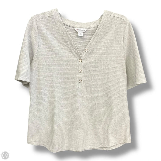 Top Short Sleeve By Liz Claiborne In Grey, Size: L