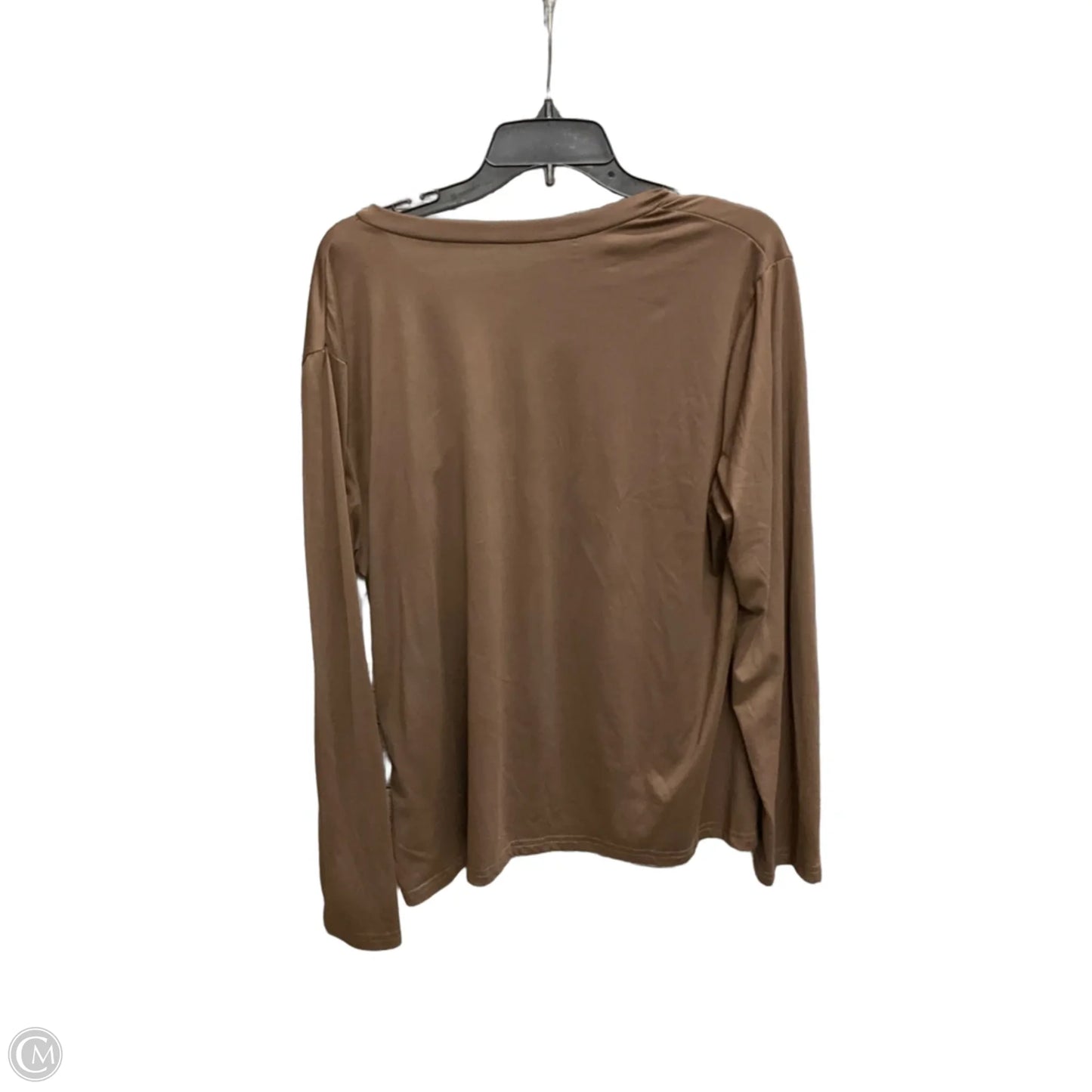 Top Long Sleeve By Clothes Mentor In Brown, Size: Xxl