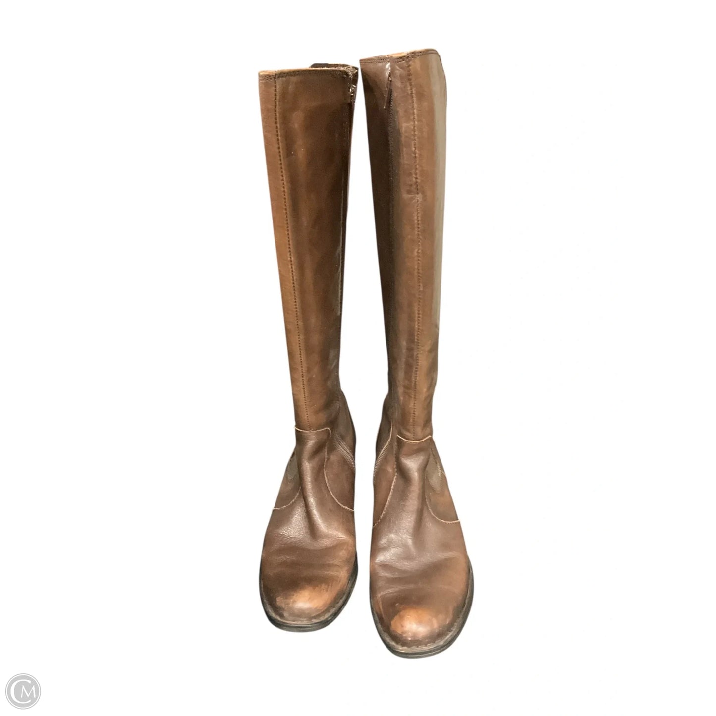 Boots Mid-calf Heels By Born In Brown, Size: 8