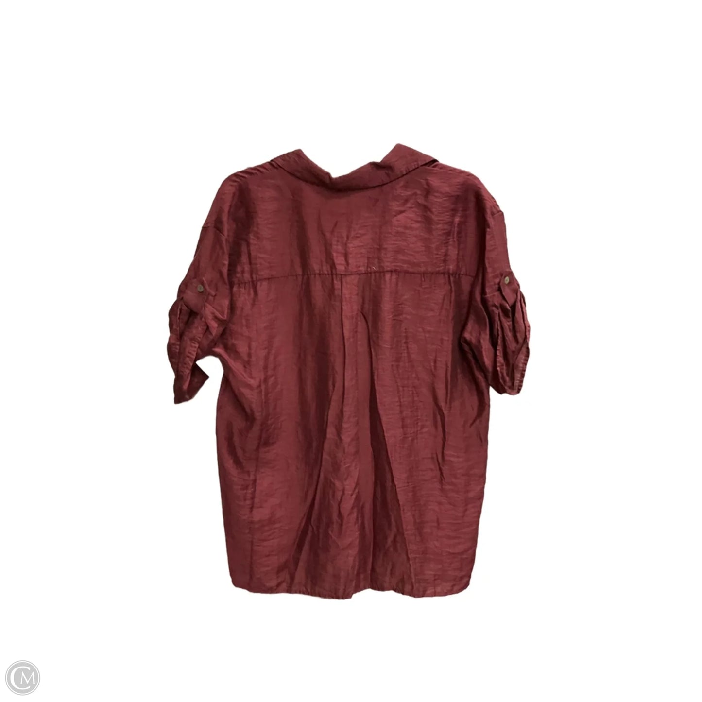 Blouse Short Sleeve By Mng In Maroon, Size: S