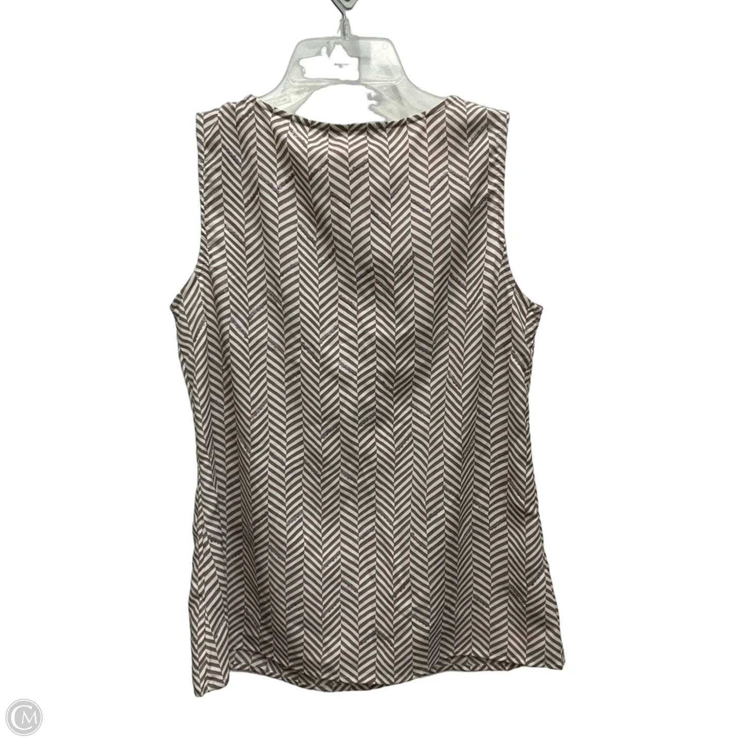 Top Sleeveless By Loft In Tan & White, Size: Sp