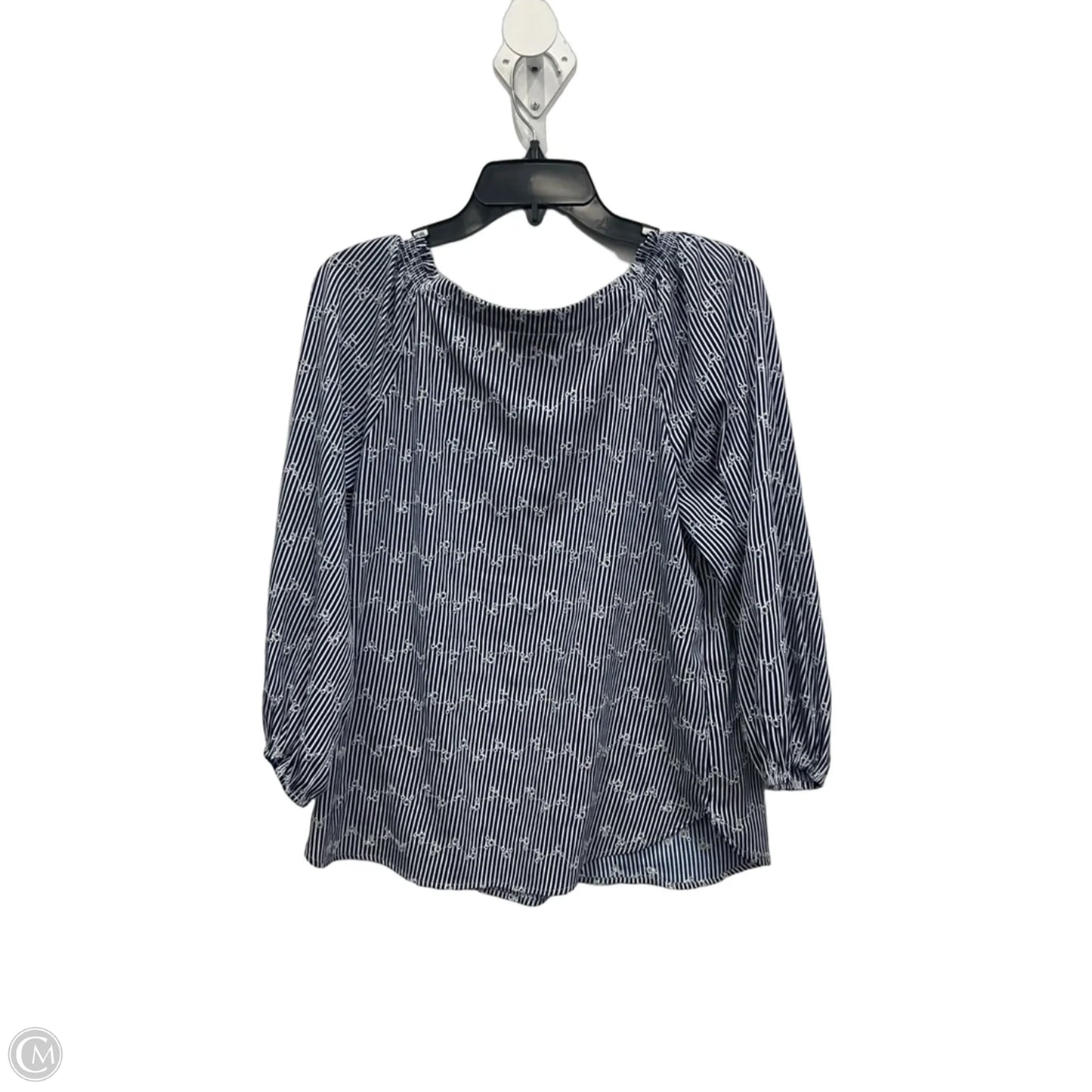 Top 3/4 Sleeve By Loft In Striped Pattern, Size: M