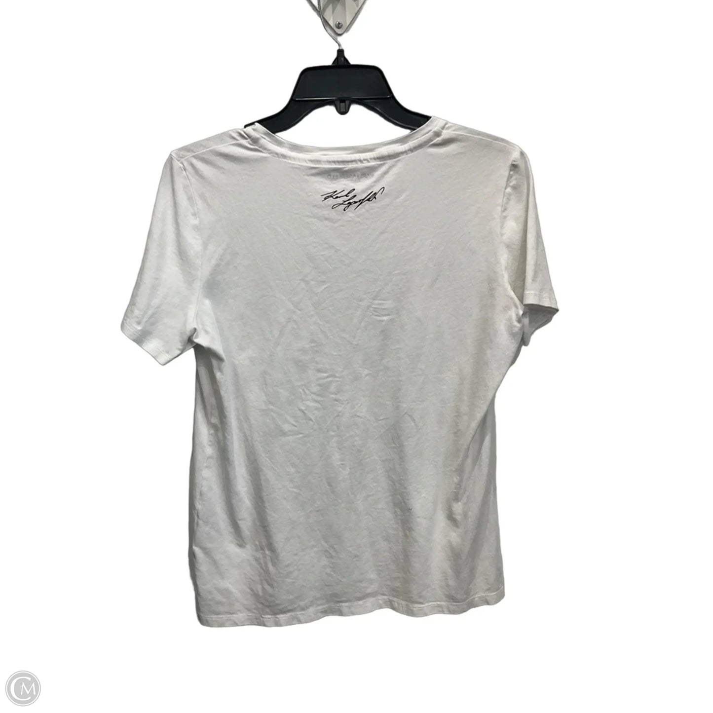 Top Short Sleeve Designer By Karl Lagerfeld In White, Size: Sp