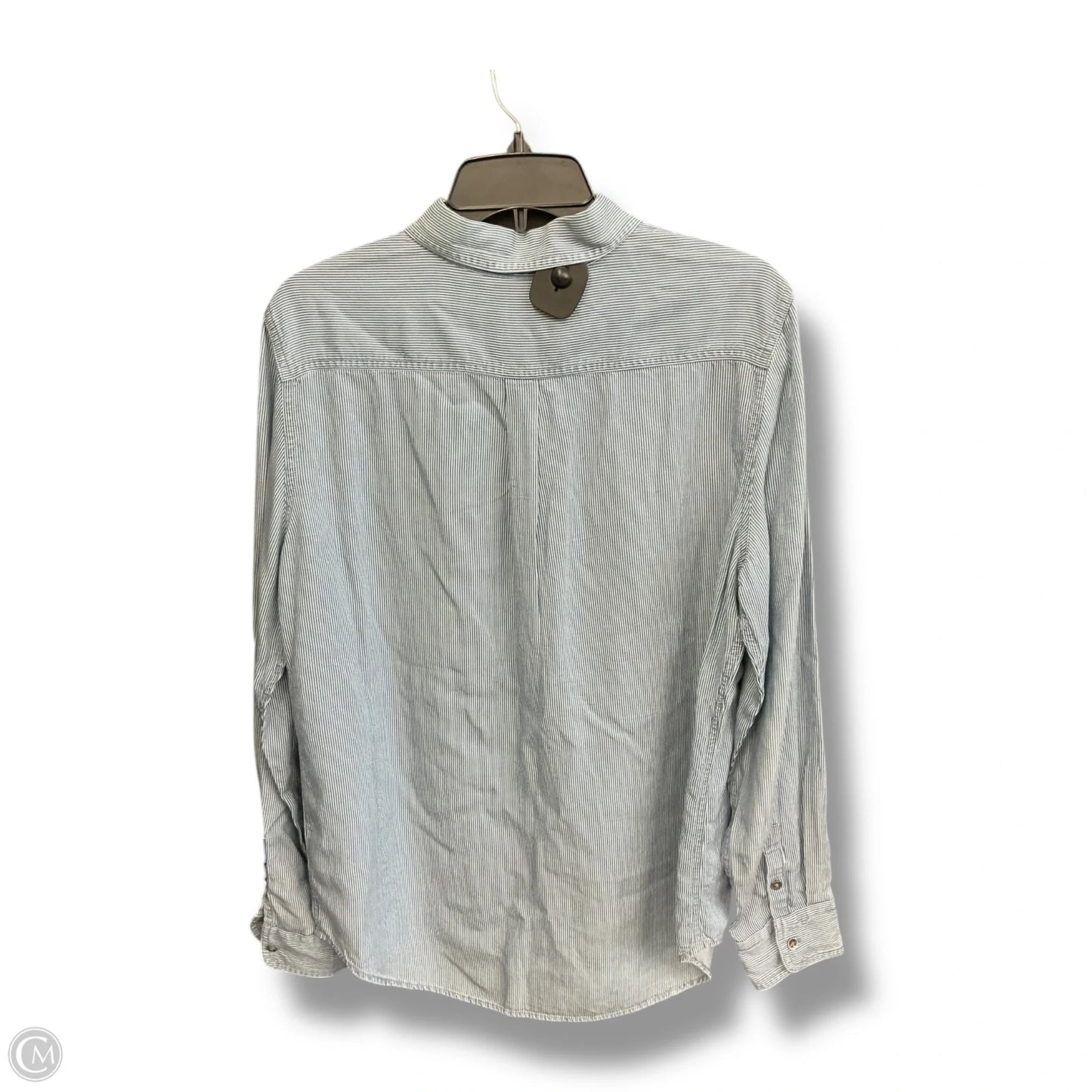 Blouse Long Sleeve By Chaps In Striped Pattern, Size: L