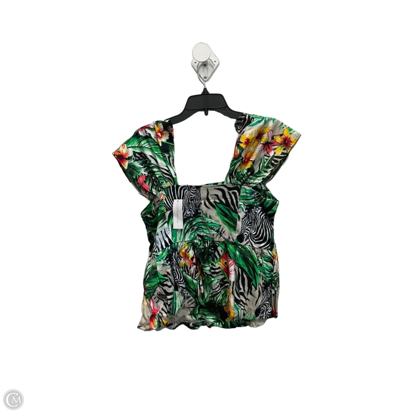 Top Short Sleeve By Clothes Mentor In Floral Print, Size: M