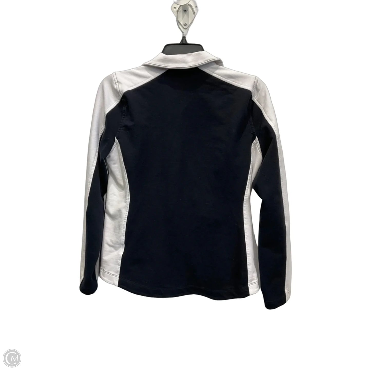 Athletic Jacket By Lauren By Ralph Lauren In Black & White, Size: M