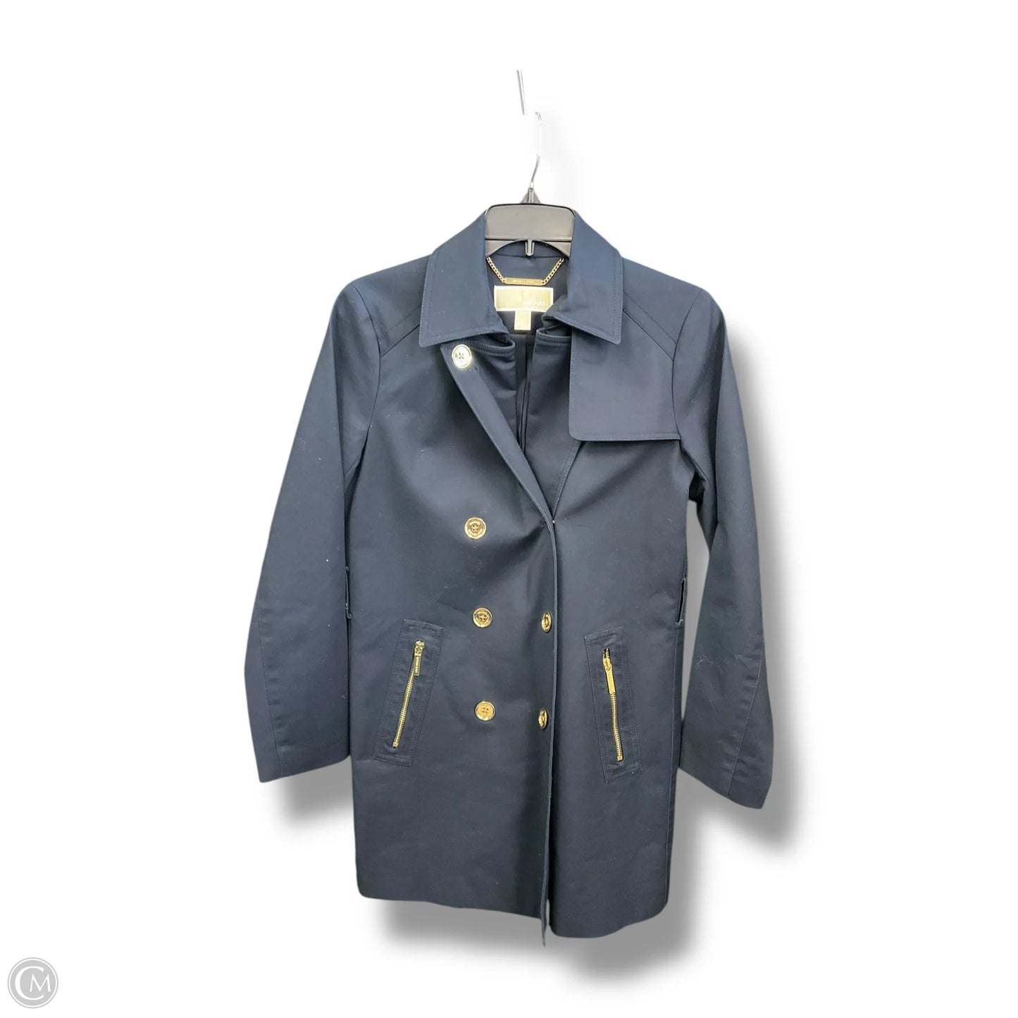 Coat Trench Coat By Michael By Michael Kors In Navy, Size: S