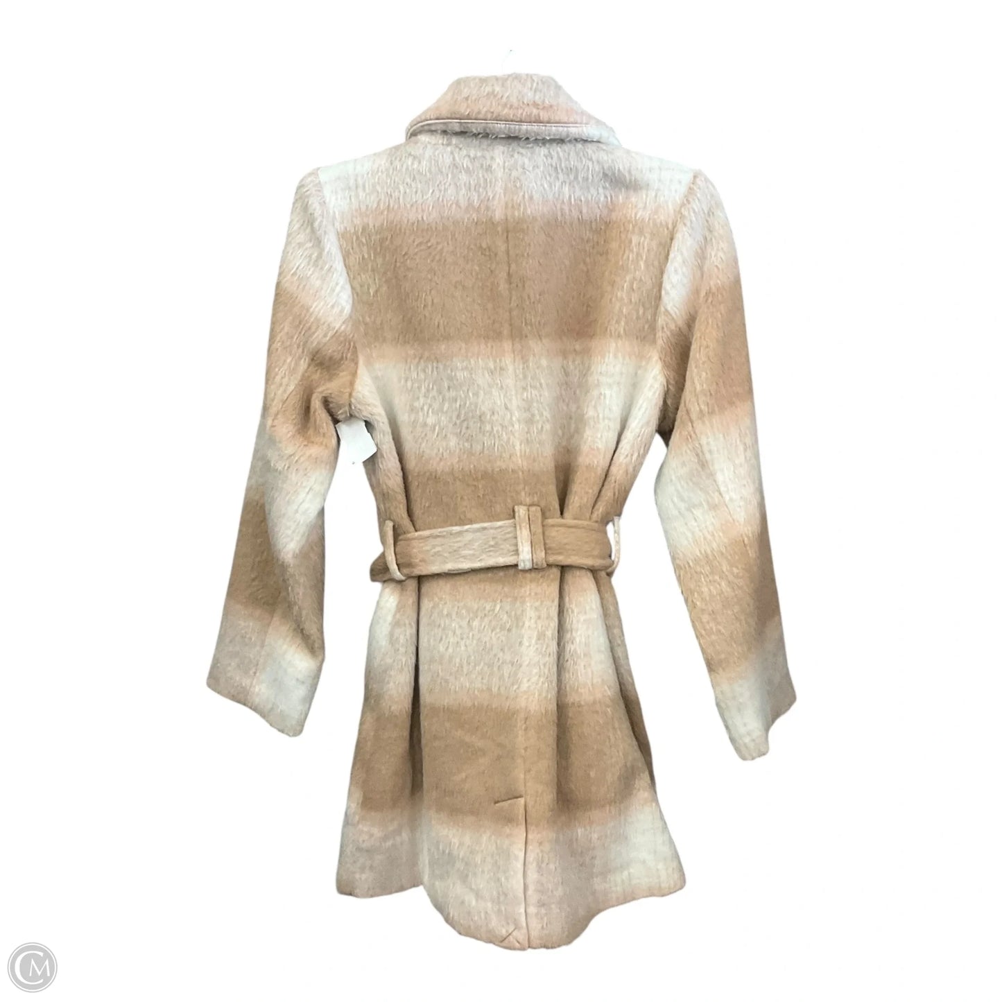 Coat Faux Fur & Sherpa By Susan Graver In Cream & Tan, Size: M