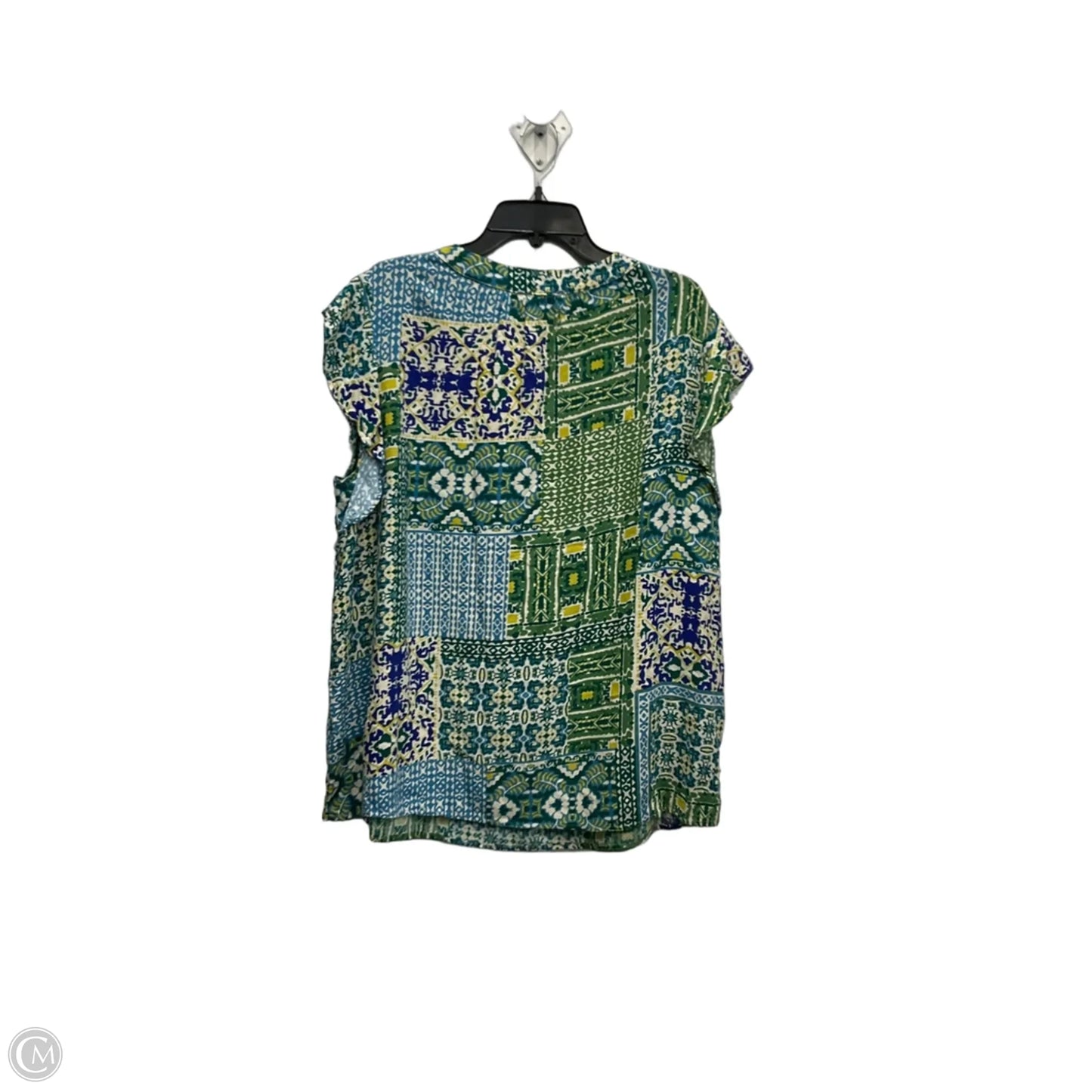 Top Sleeveless By Christian Siriano In Blue & Green, Size: 2x