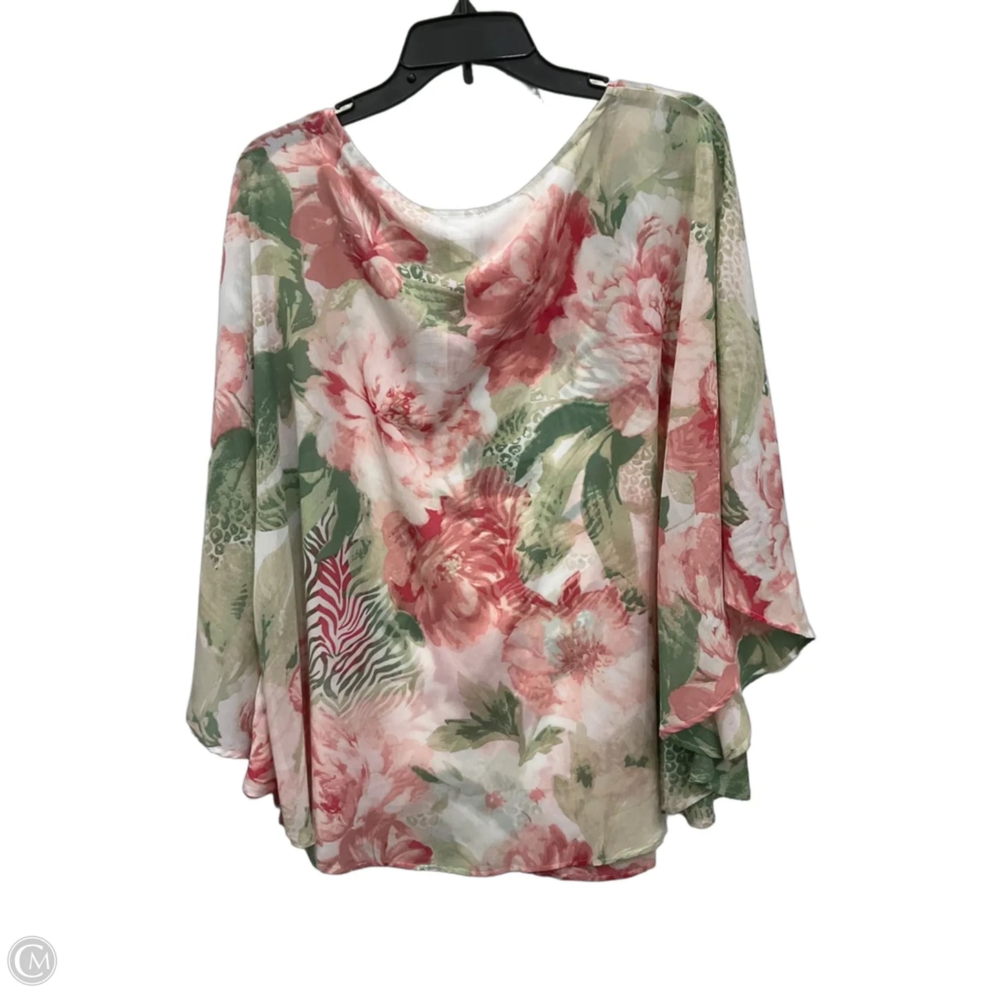 Top Short Sleeve By Chicos In Floral Print, Size: Xl