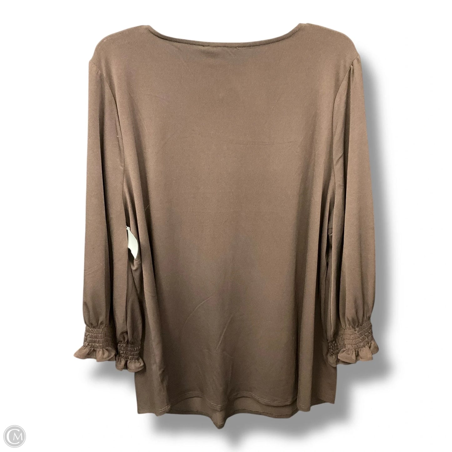 Top Long Sleeve By Adrianna Papell In Brown, Size: 2x